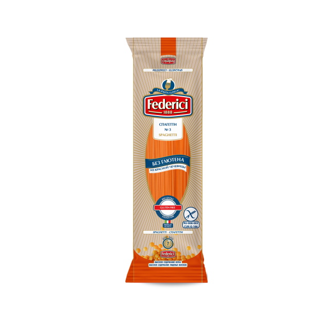 Federici №3 Spaghetti gluten-free from Red Lentils, 250g