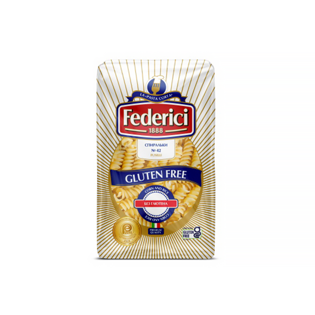 Federici №42 Fusilli (Спиральки) без глютена из Кукурузы и Риса, 400г