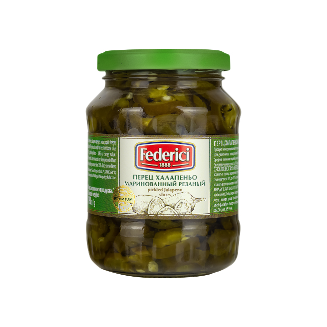 Federici Jalapeno slices pickled, 370ml