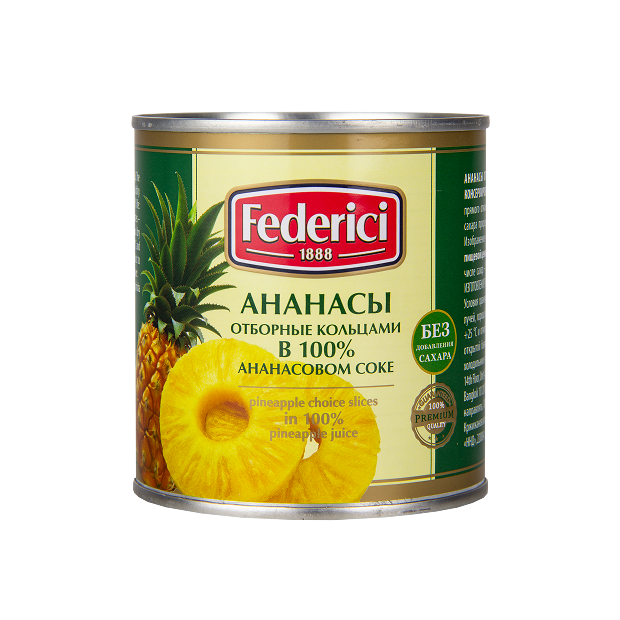 Federici Pineapple choice slices in own juice, 435ml
