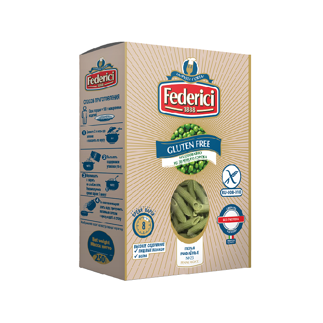Federici №23 Penne Rigate Gluten free green pea pasta