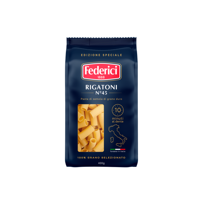 Federici №45 Rigatoni (Ригатони) Трубочки рифленые, 400 гр